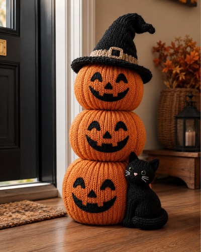 Halloween gestapelter kürbis - gestapelter,