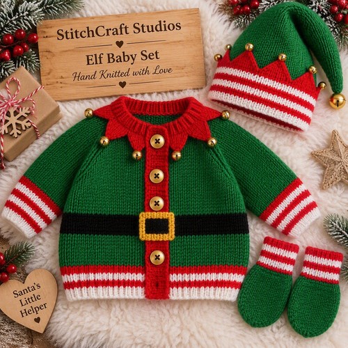Elfe baby strickjacke mütze - elfe,